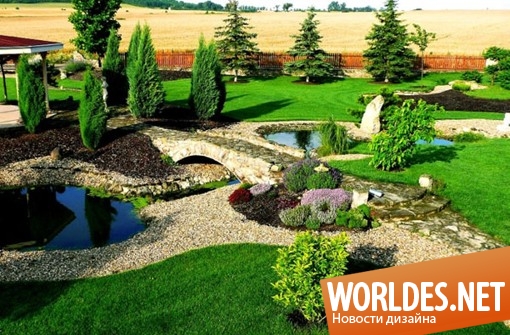 ландшафтный дизайн, ландшафтный дизайн сада, дизайн сада, украшение сада, украшение газона, красивый сад, декорирование сада